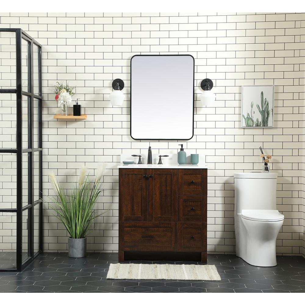32 inch Single bathroom vanity in expresso with backsplash. Picture 4