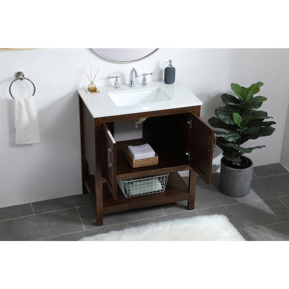 30 inch Single Bathroom Vanity in Espresso. Picture 3
