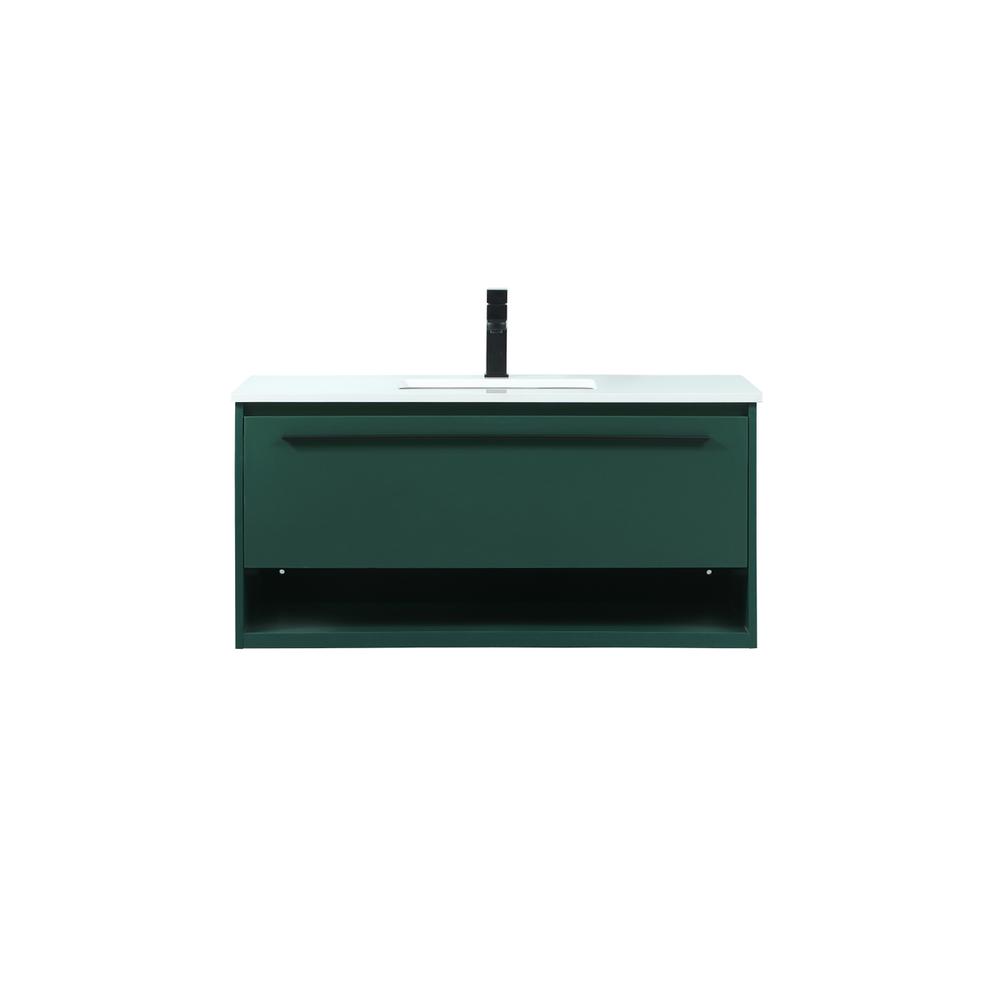 40 inch Single bathroom vanity in green. Picture 1