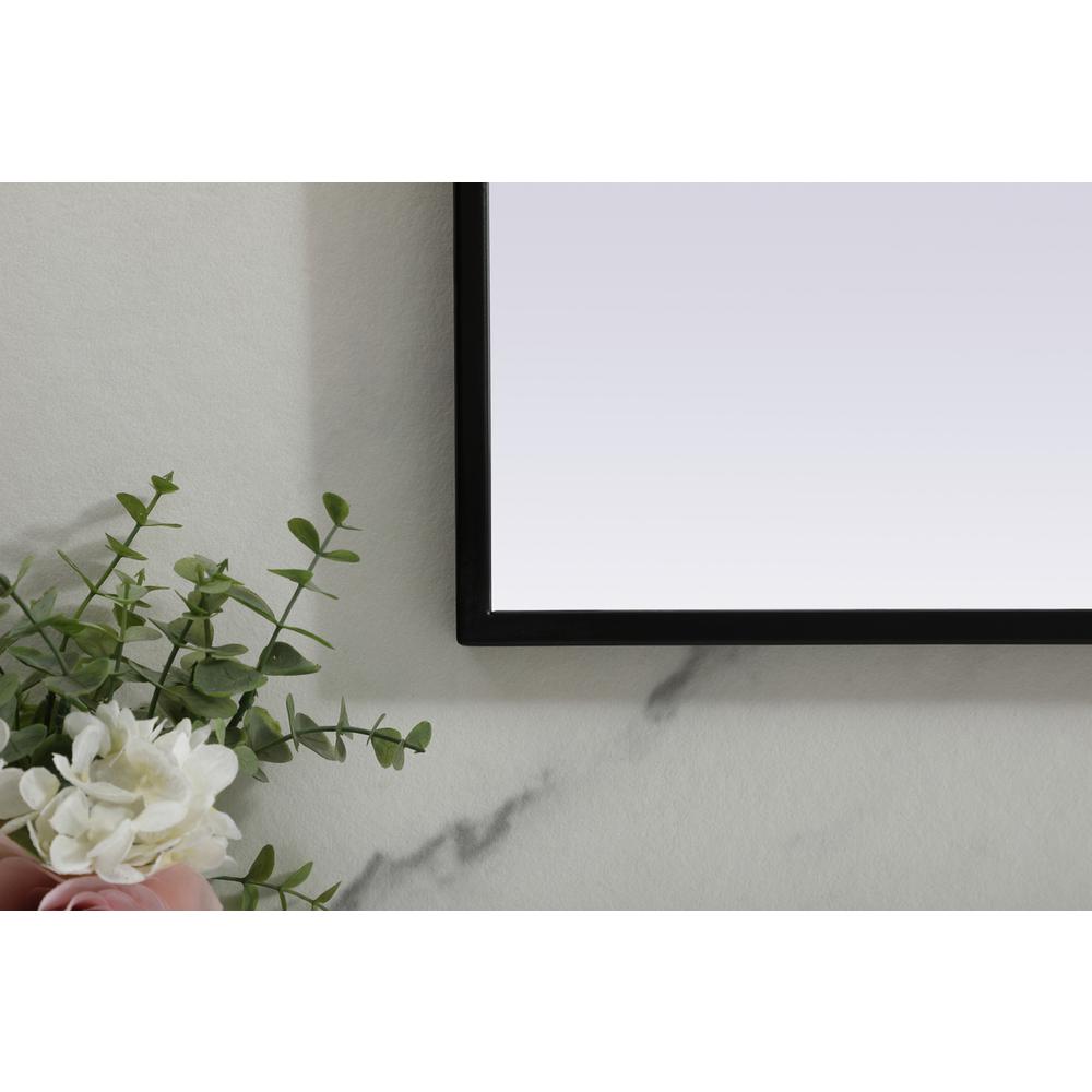 Metal Frame Arch Mirror 36x24 Inch in Black. Picture 5