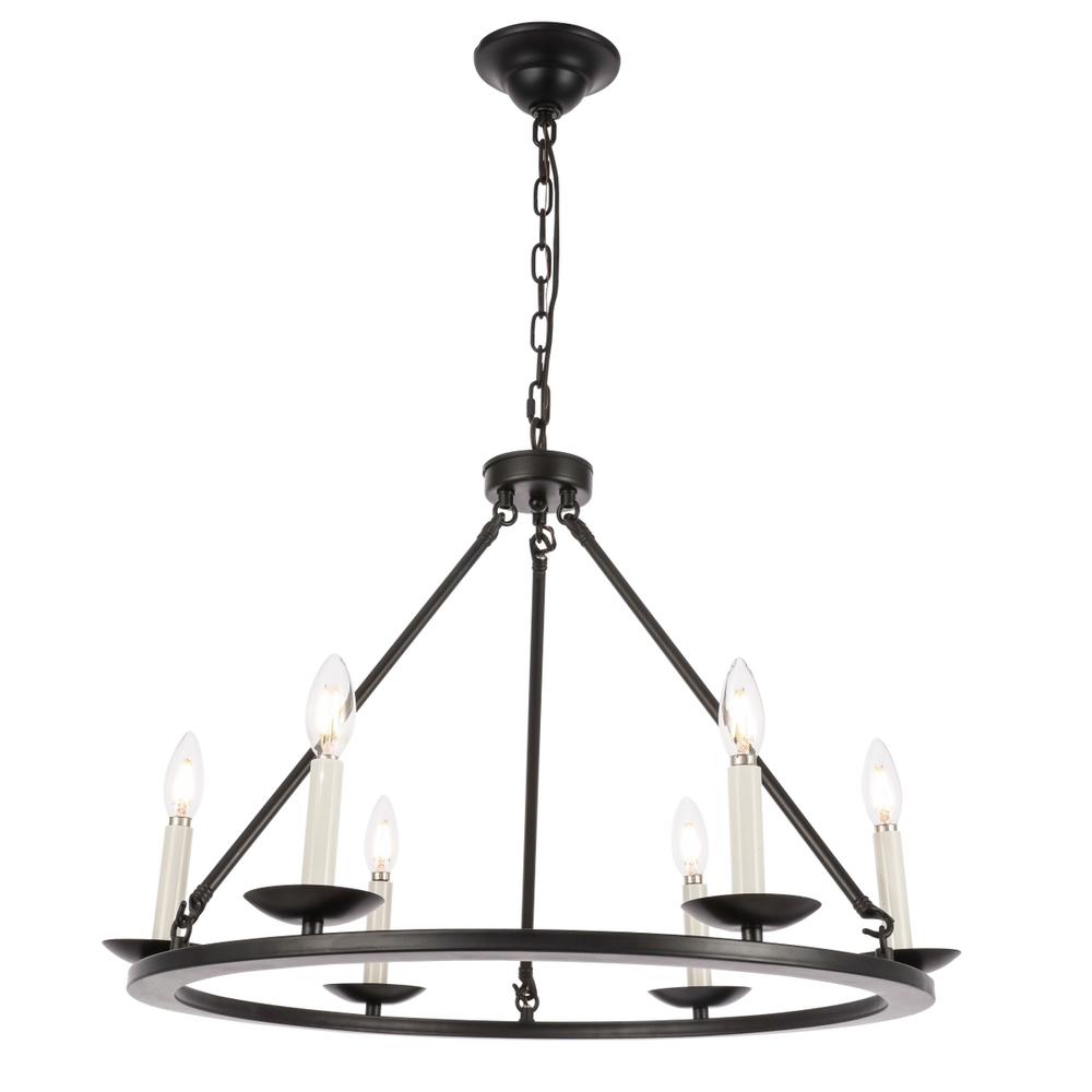 Maine 6 light Black chandelier. Picture 3