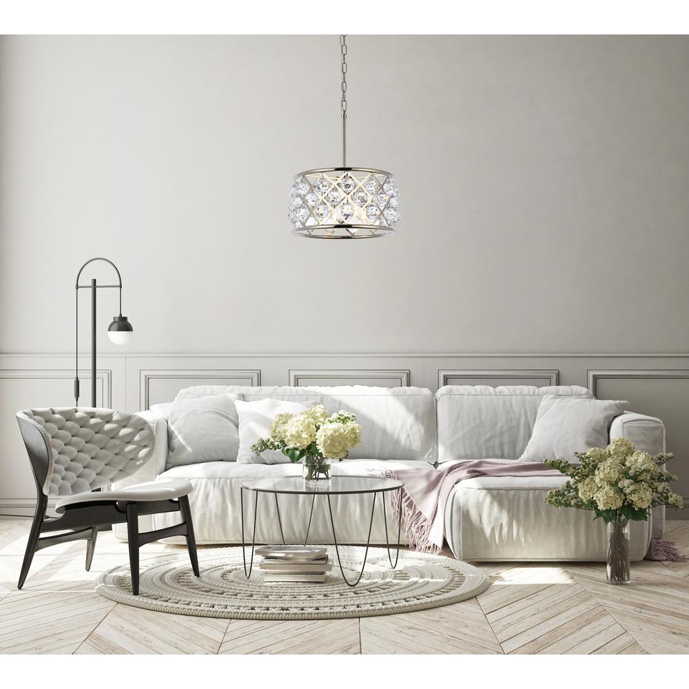 Madison 4 light polished Nickel Pendant Clear Royal Cut Crystal. Picture 7