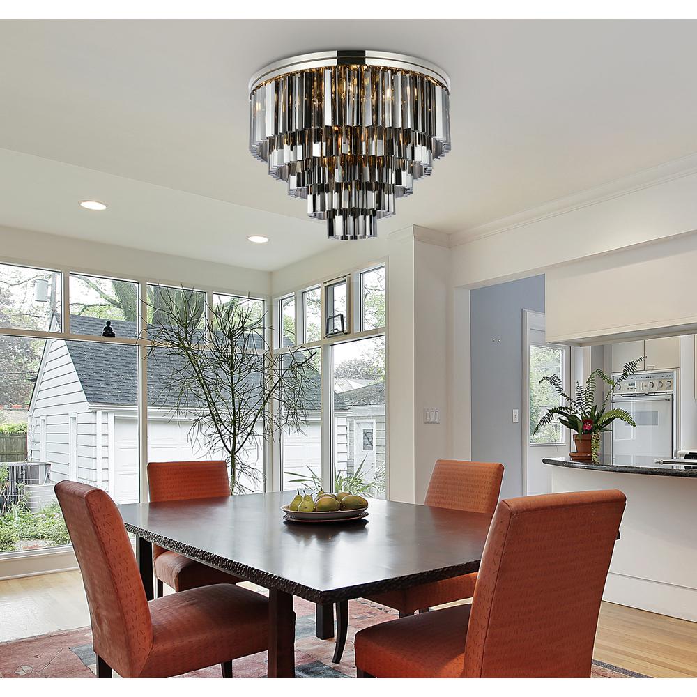 Sydney 17 light polished nickel Flush Mount Silver Shade. Picture 8