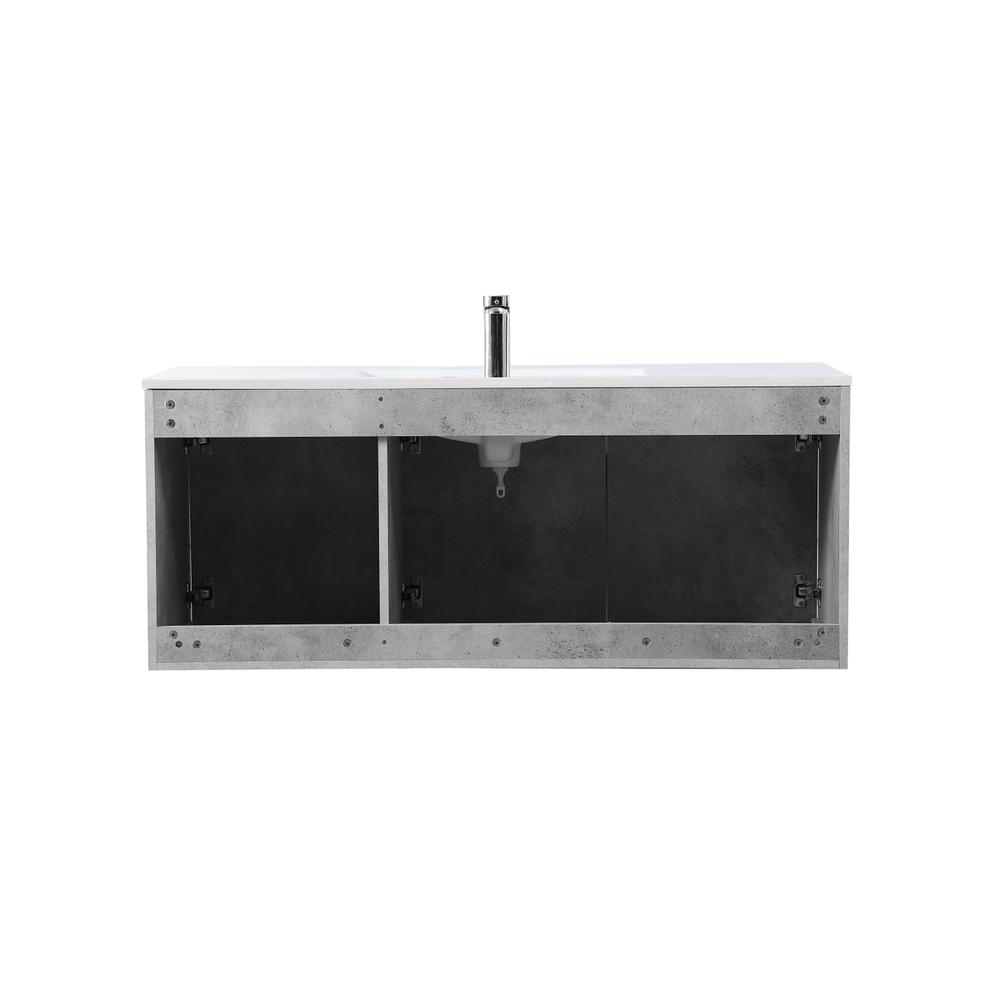 48 inch  Single Bathroom Floating Vanity in Concrete Grey. Picture 12
