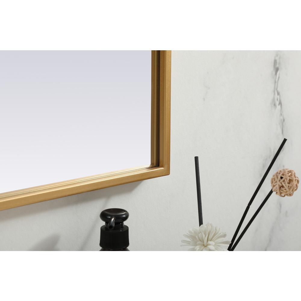 Metal Frame Arch Mirror 42x34 Inch in Brass. Picture 6