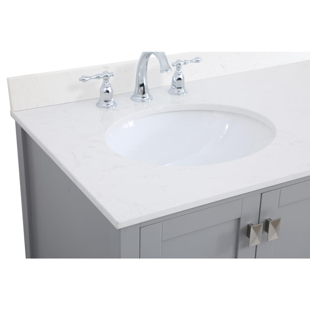 36 inch Single Bathroom Vanity in Gray with Backsplash. Picture 11