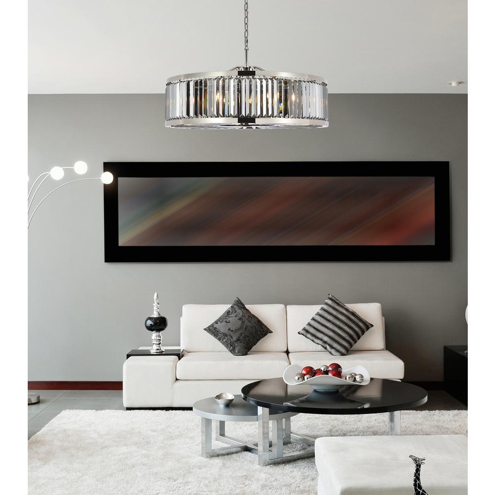Chelsea 10 light polished nickel Chandelier Silver Shade. Picture 8