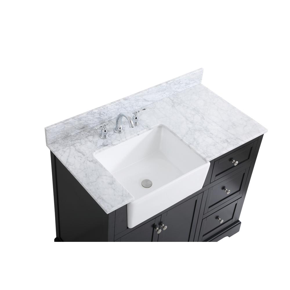 42 inch Single bathroom vanity in black with backsplash. Picture 10