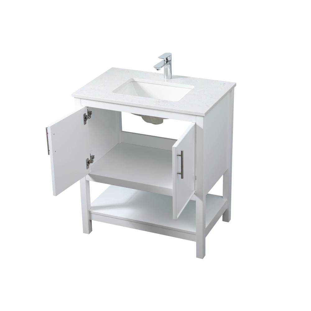30 Inch SIngle Bathroom Vanity In White. Picture 9