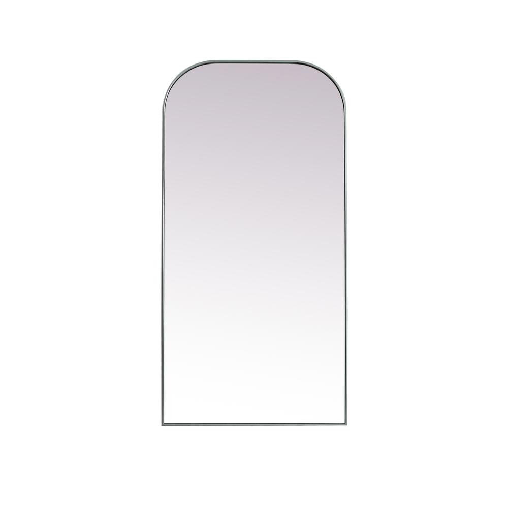 Metal Frame Arch Full Length Mirror 35x72 Inch in Silver. Picture 1
