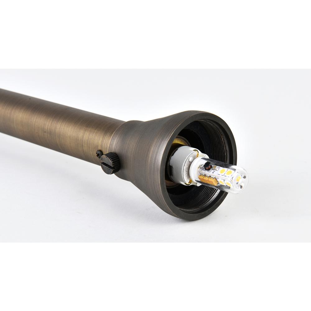 Path Light D9 H24 Antique Brass Includes Stake G4 Halogen 20W. Picture 4