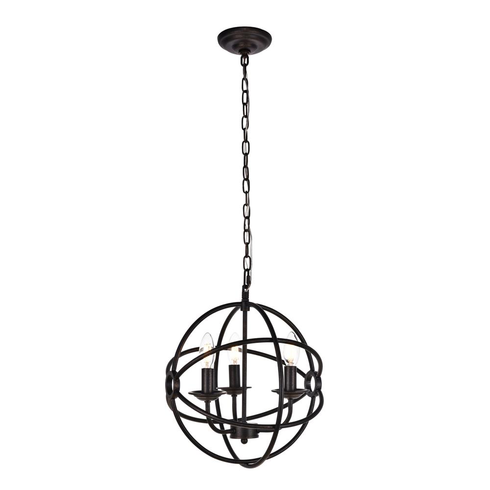 Octavia Collection Pendant D14 H15 Lt:3 Dark brown Finish. Picture 1