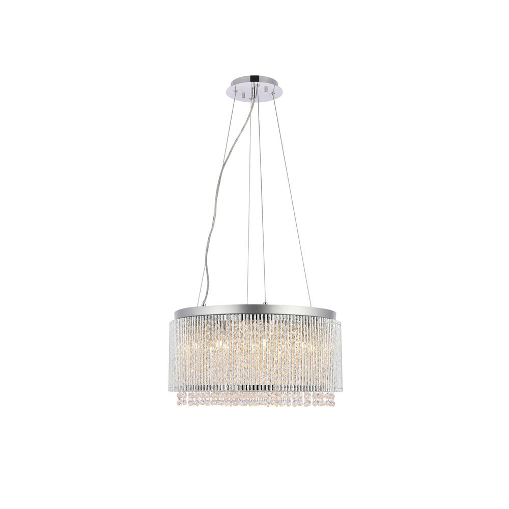 Influx 12 light Chrome Pendant Clear Royal Cut Crystal. Picture 1
