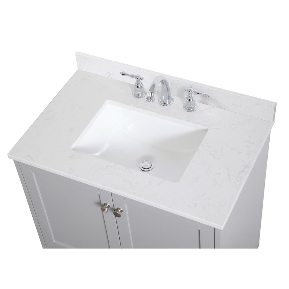 30 inch Single Bathroom Vanity in Grey with Backsplash. Picture 10