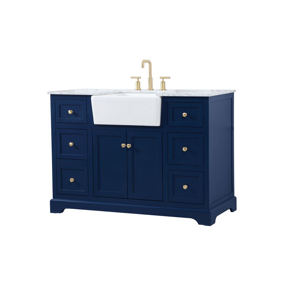 48 inch Single bathroom vanity in blue. Picture 7