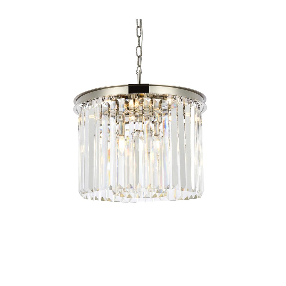 Sydney 6 light polished nickel Pendant Clear Royal Cut Crystal. Picture 2