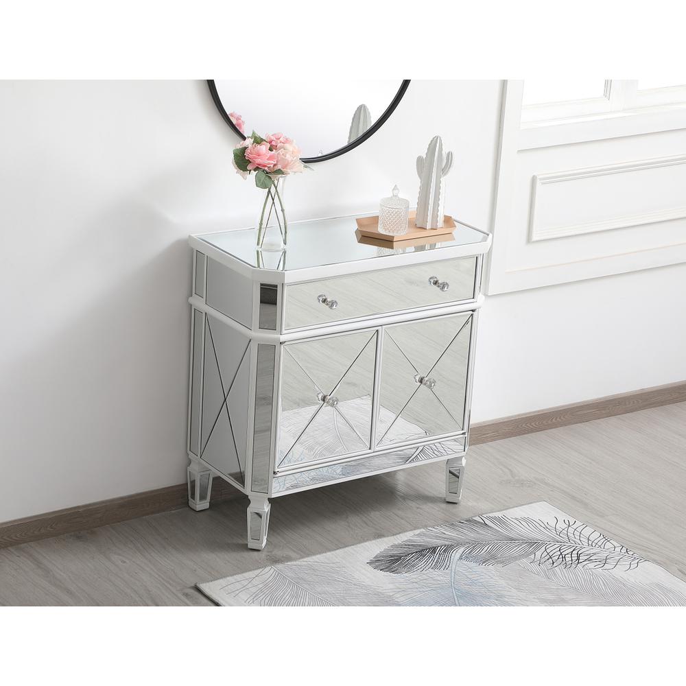 32 inch mirrored cabinet in antique white. Picture 3