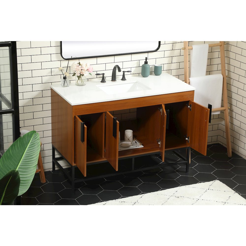 48 Inch Single Bathroom Vanity In Teak. Picture 4