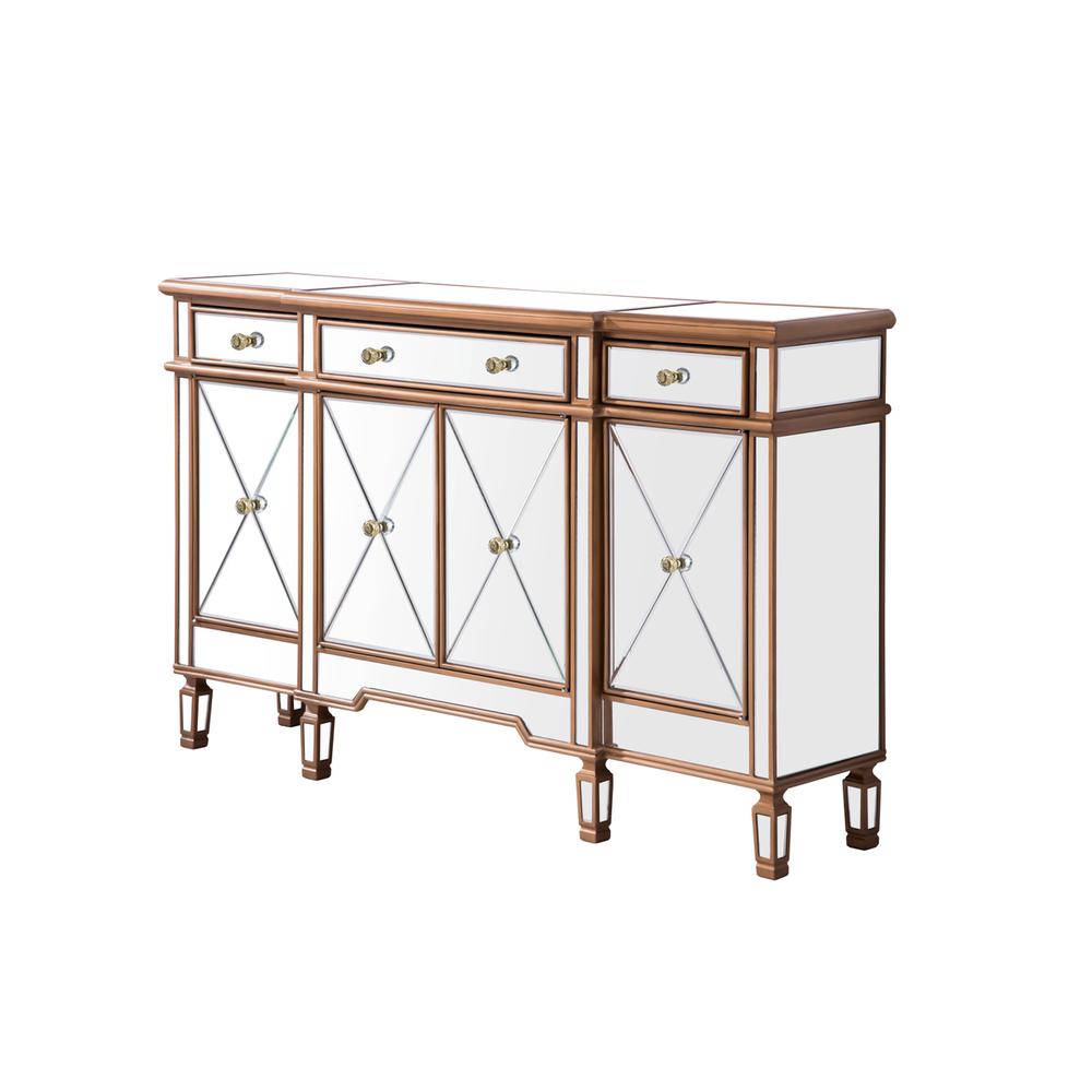 3 Drawer 4 Door Cabinet 60 in. x 14 in. x 36 in. in Gold Clear. Picture 4
