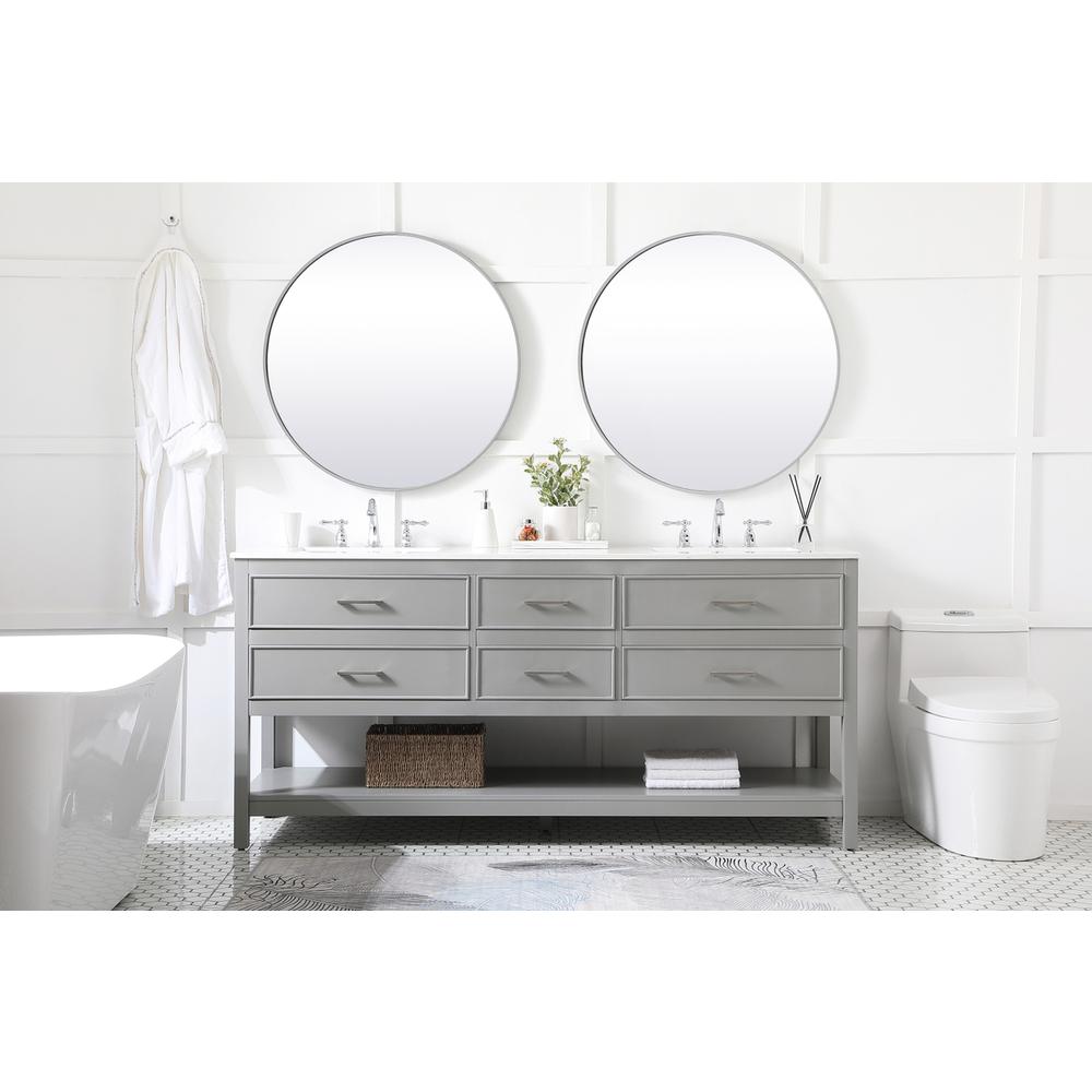72 inch double bathroom vanity in gray. Picture 4