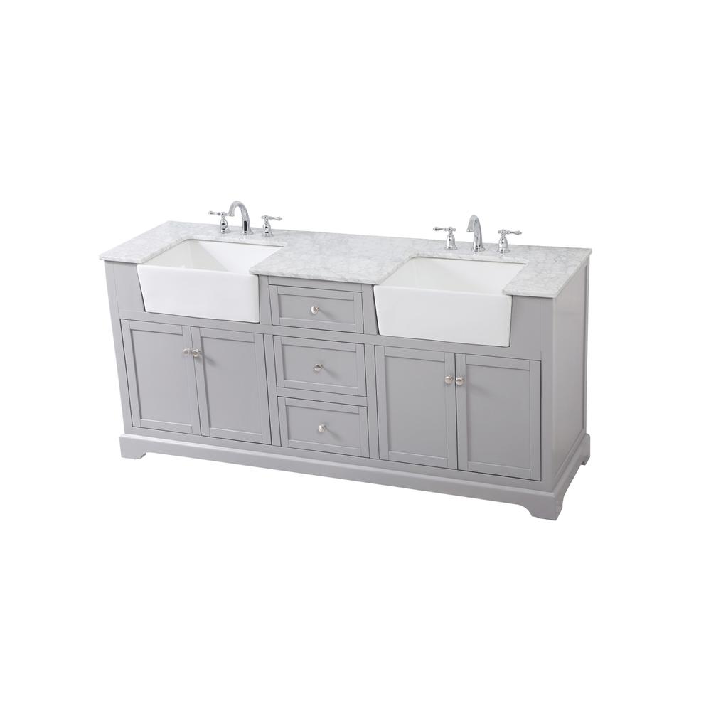 72 inch double bathroom vanity in grey. Picture 8