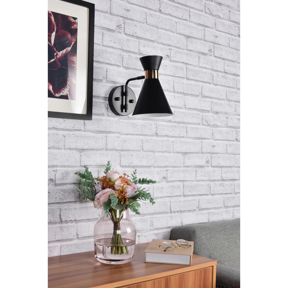 Halycon 6 inch black wall sconce. Picture 7