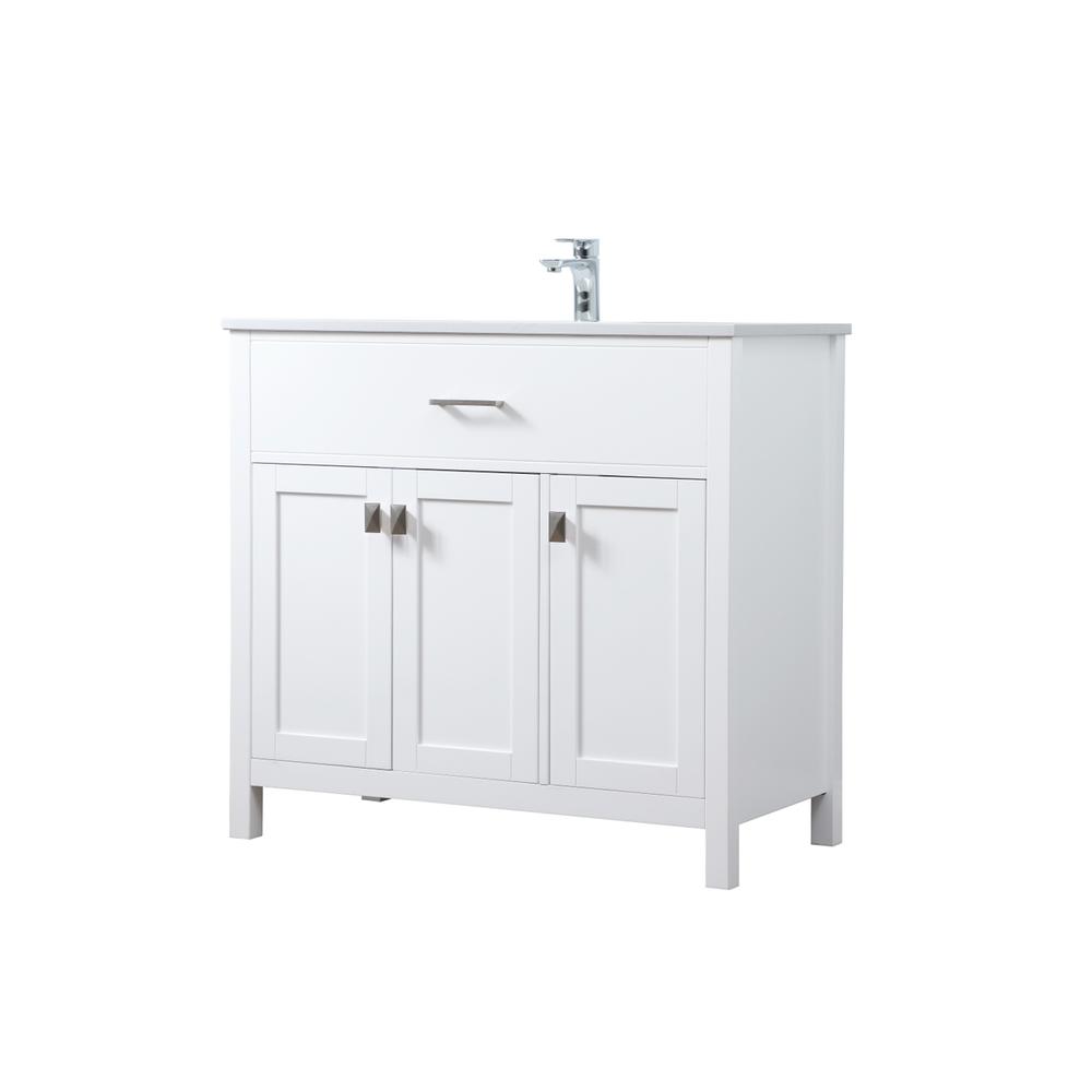 36 Inch SIngle Bathroom Vanity In White. Picture 7