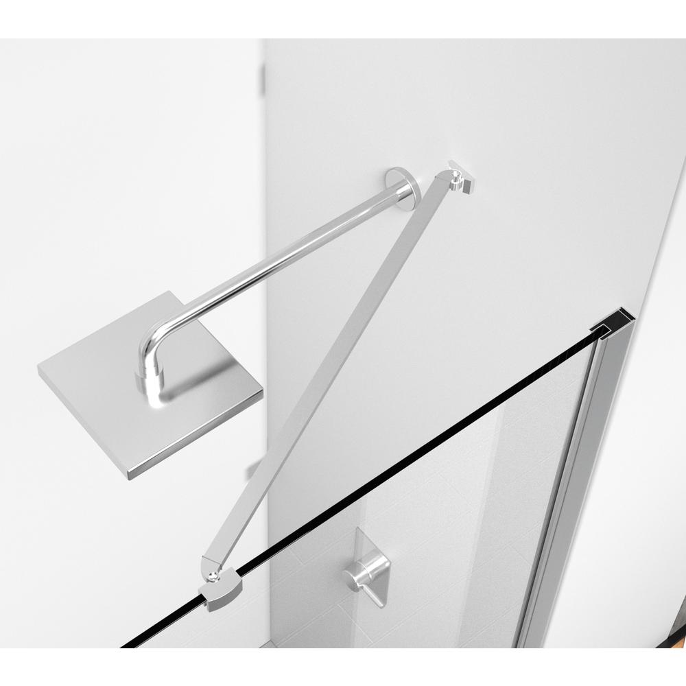 Semi-frameless hinged shower door 48 x 72 Polished Chrome. Picture 5