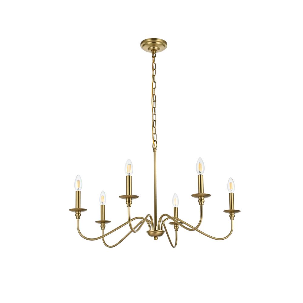 Rohan 30 inch chandelier in Satin Gold. Picture 6