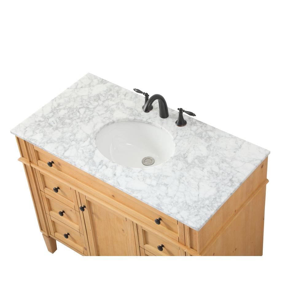 42 inch Single bathroom vanity in natural wood. Picture 10
