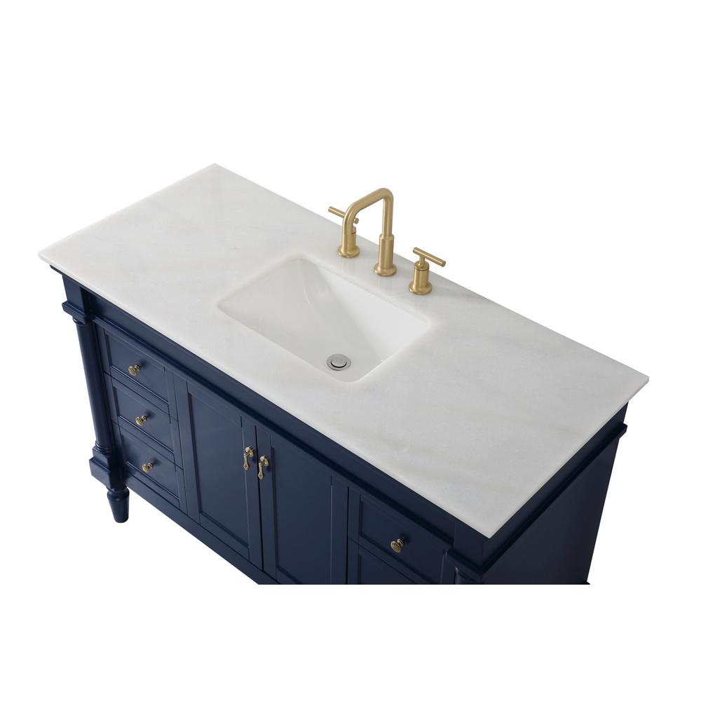 48 inch Single bathroom vanity in blue. Picture 10