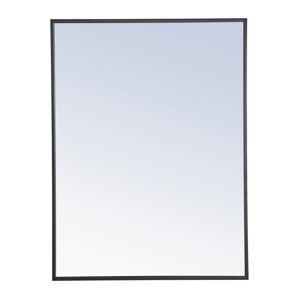 Metal frame Rectangle Mirror 24 inch Black finish. Picture 1