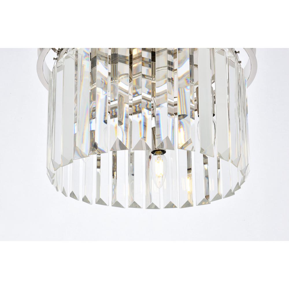 Sydney 3 light polished nickel Flush Mount Clear Royal Cut Crystal. Picture 3
