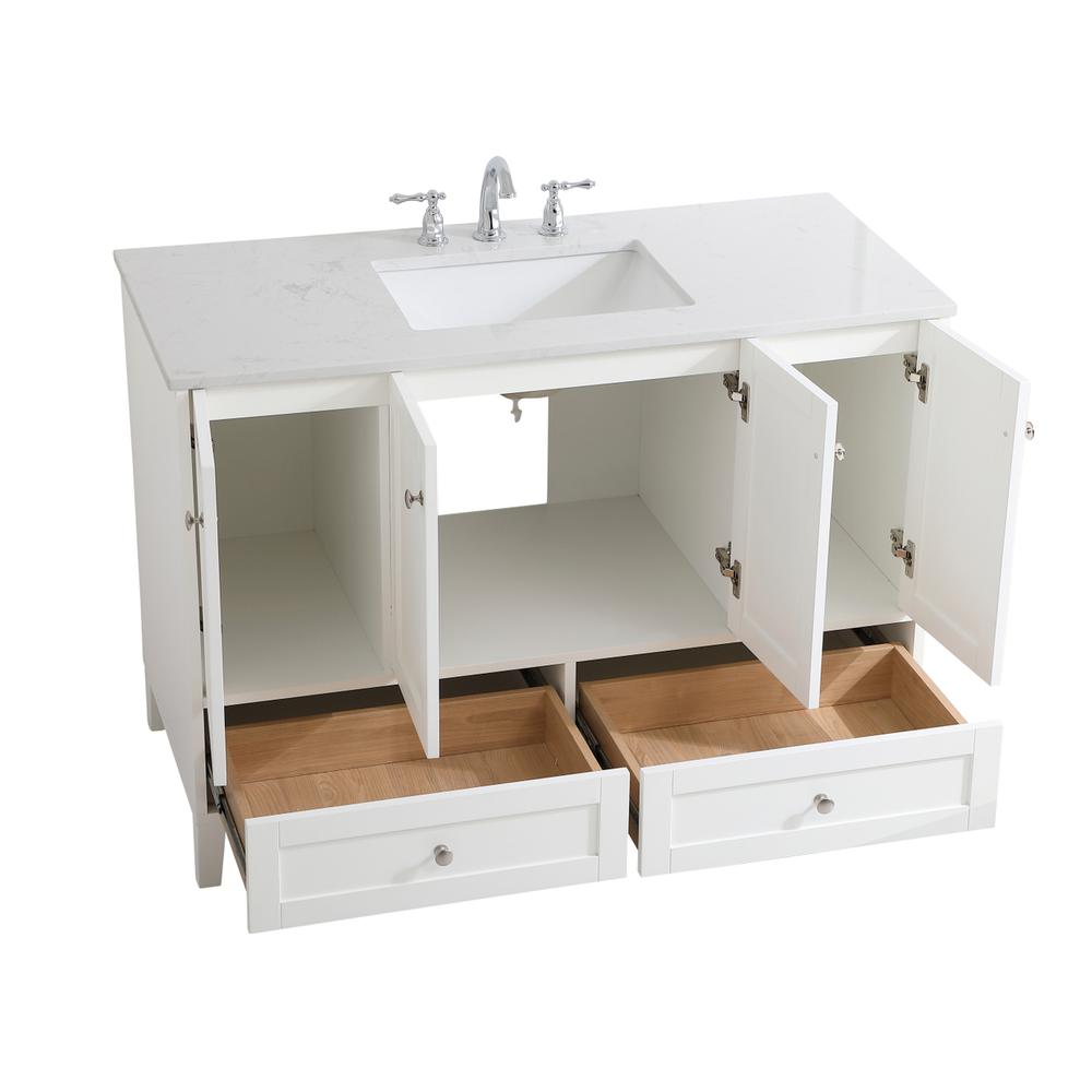 48 inch Single Bathroom Vanity in White. Picture 9
