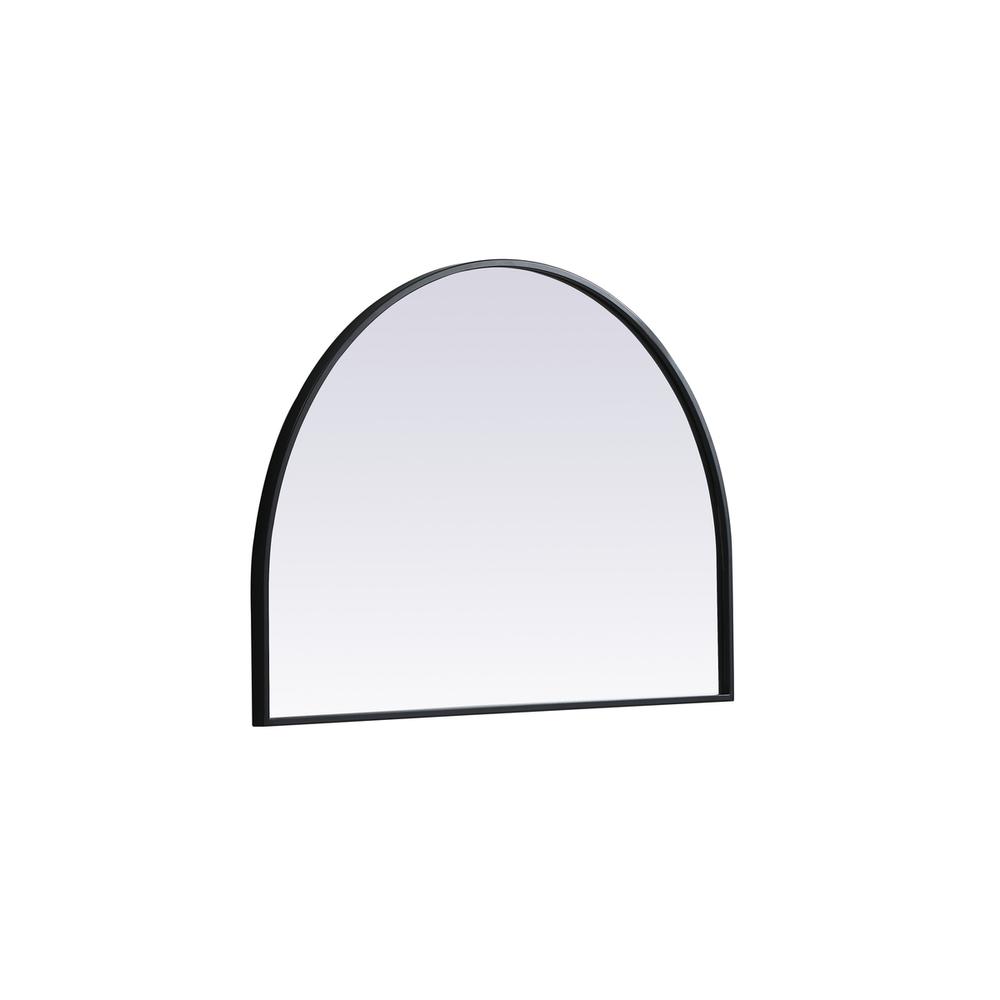 Metal Frame Arch Mirror 33x24 Inch in Black. Picture 7