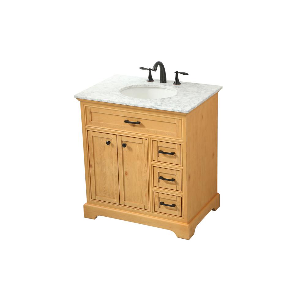 32 inch Single bathroom vanity in natural wood. Picture 8