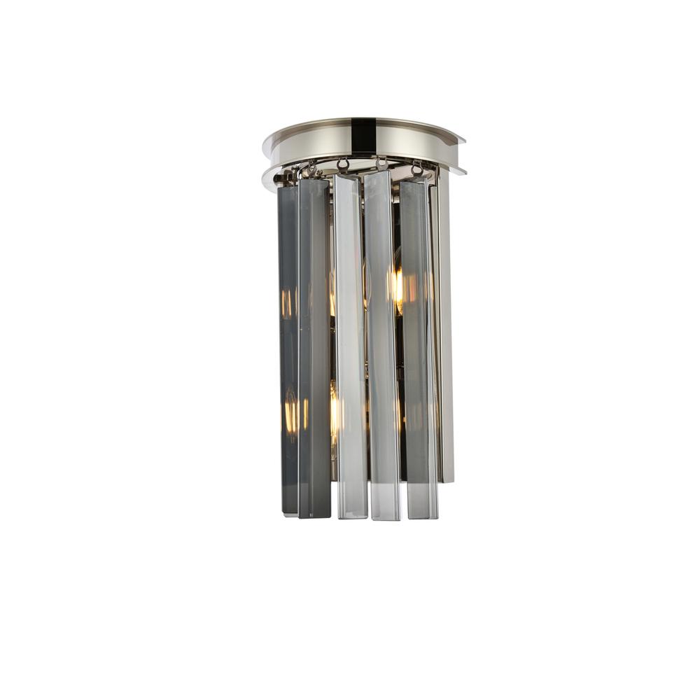 Sydney 2 light polished nickel Wall Sconce Silver Shade (Grey) Royal Cut Crystal. Picture 2