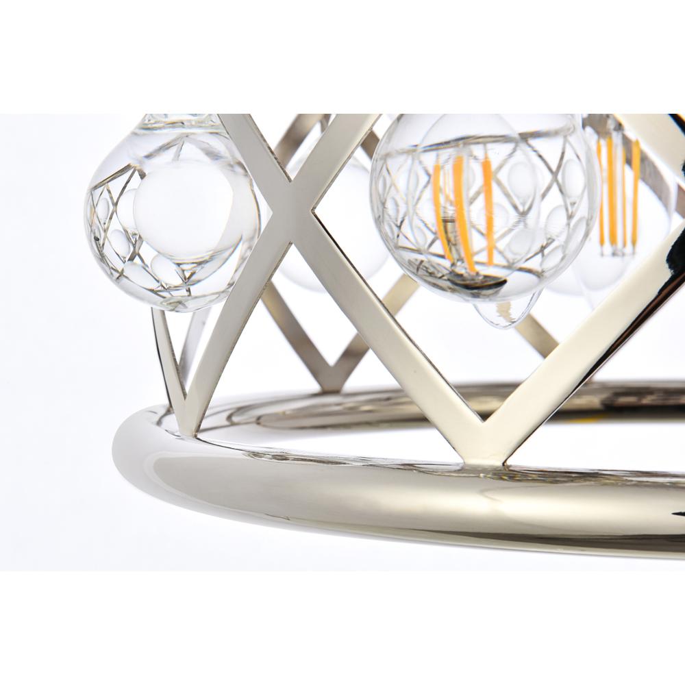 Madison 3 light polished Nickel Pendant Clear Royal Cut Crystal. Picture 3