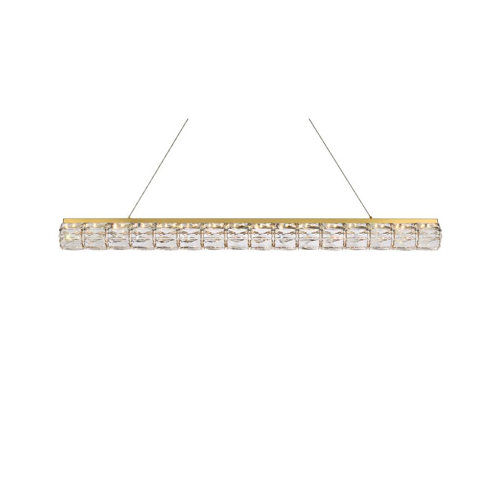 Valetta 48 inch LED linear pendant in gold. Picture 2