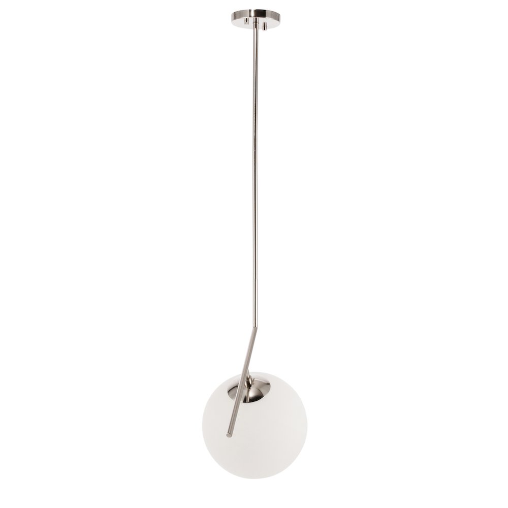 Ryland 1 Light Chrome And Frosted White Glass Pendant. Picture 6
