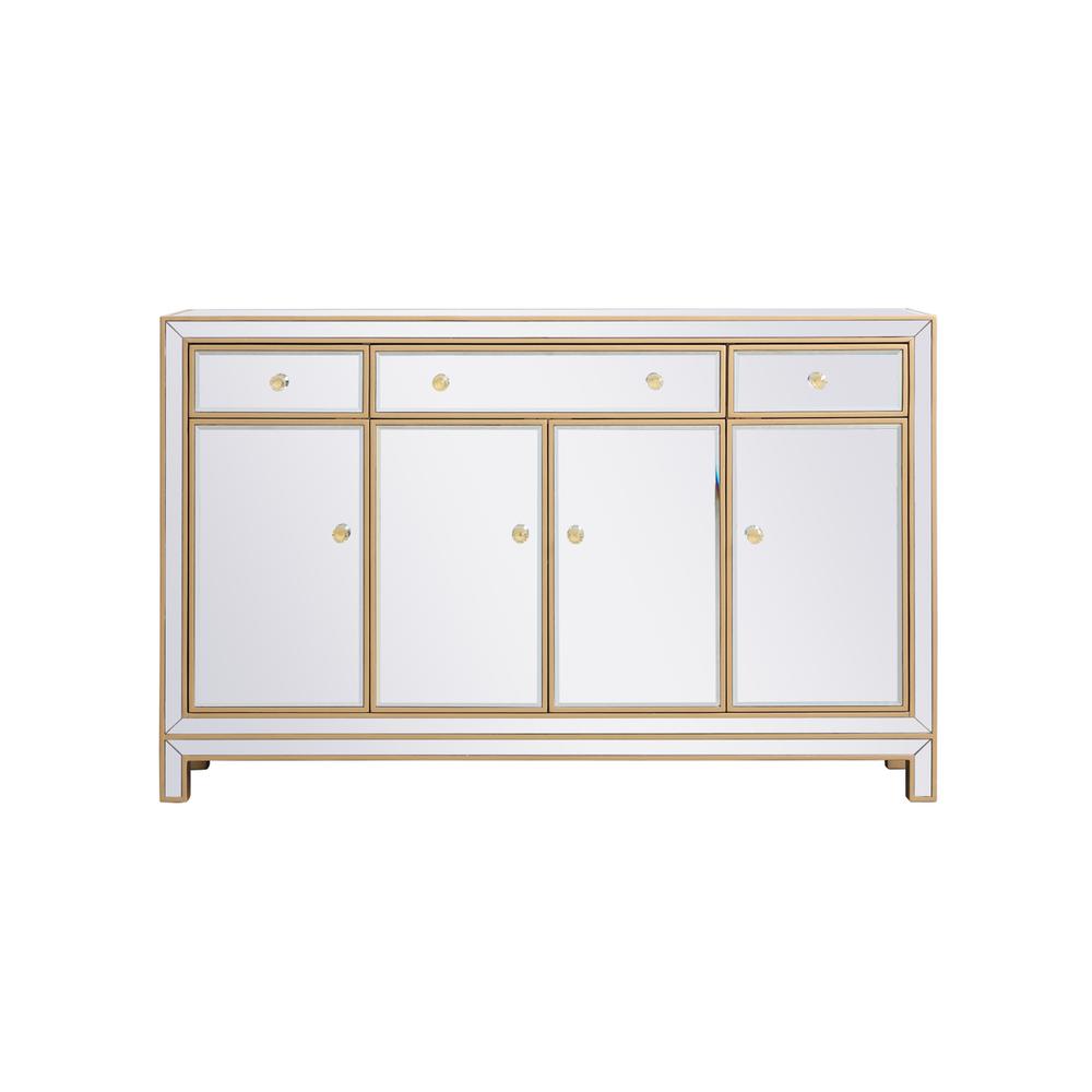 56 inch mirrored credenza in gold. Picture 1