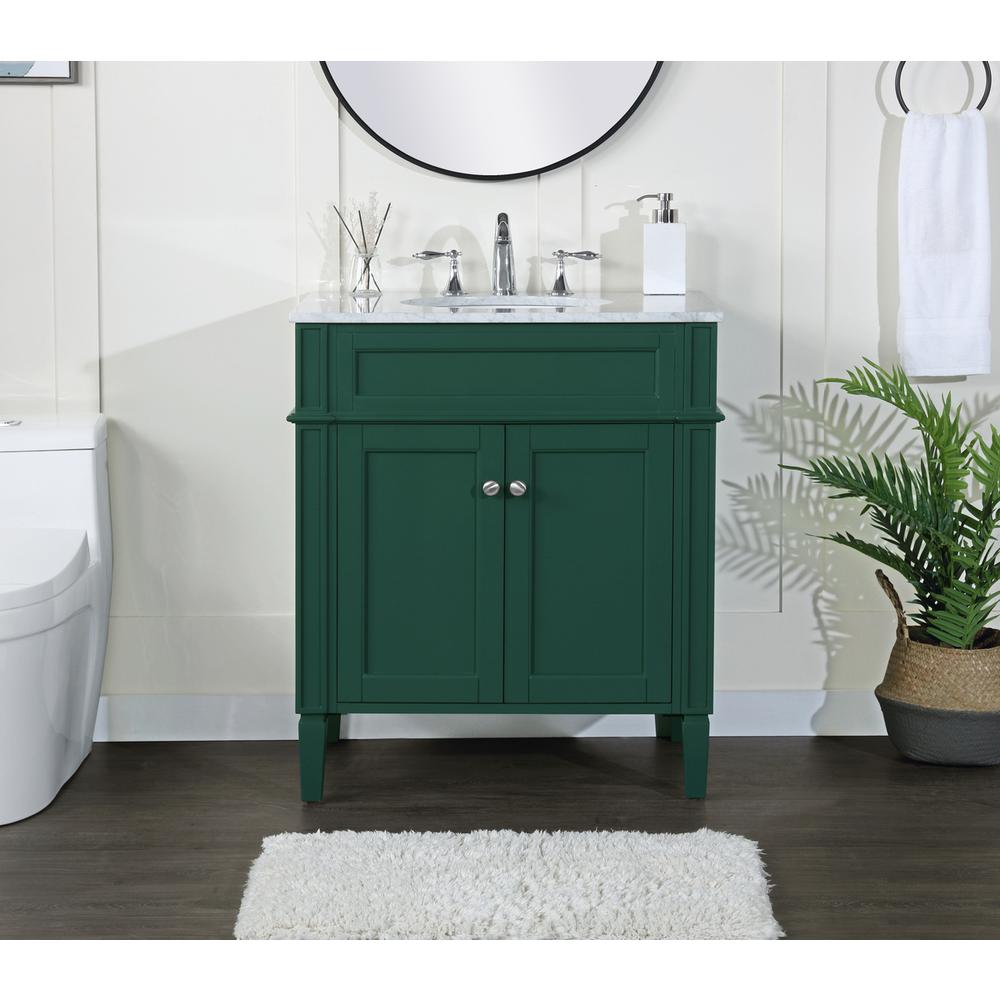 30 inch Single bathroom vanity in green. Picture 14