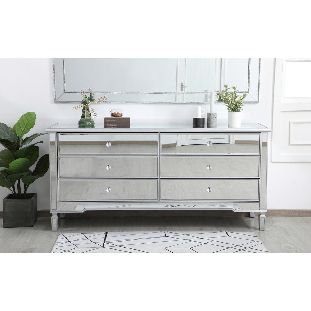 Contempo 72 in. mirrored chest in antique Silver. Picture 11