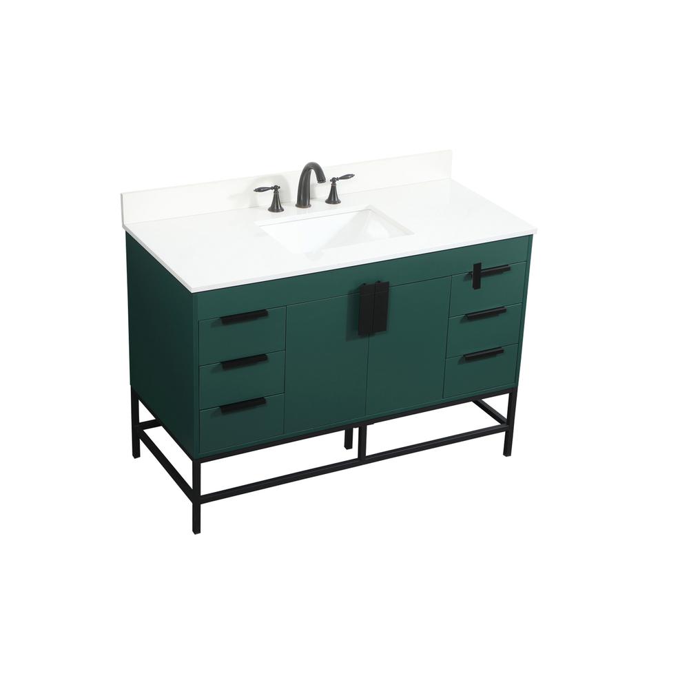 48 inch Single bathroom vanity in green with backsplash. Picture 8