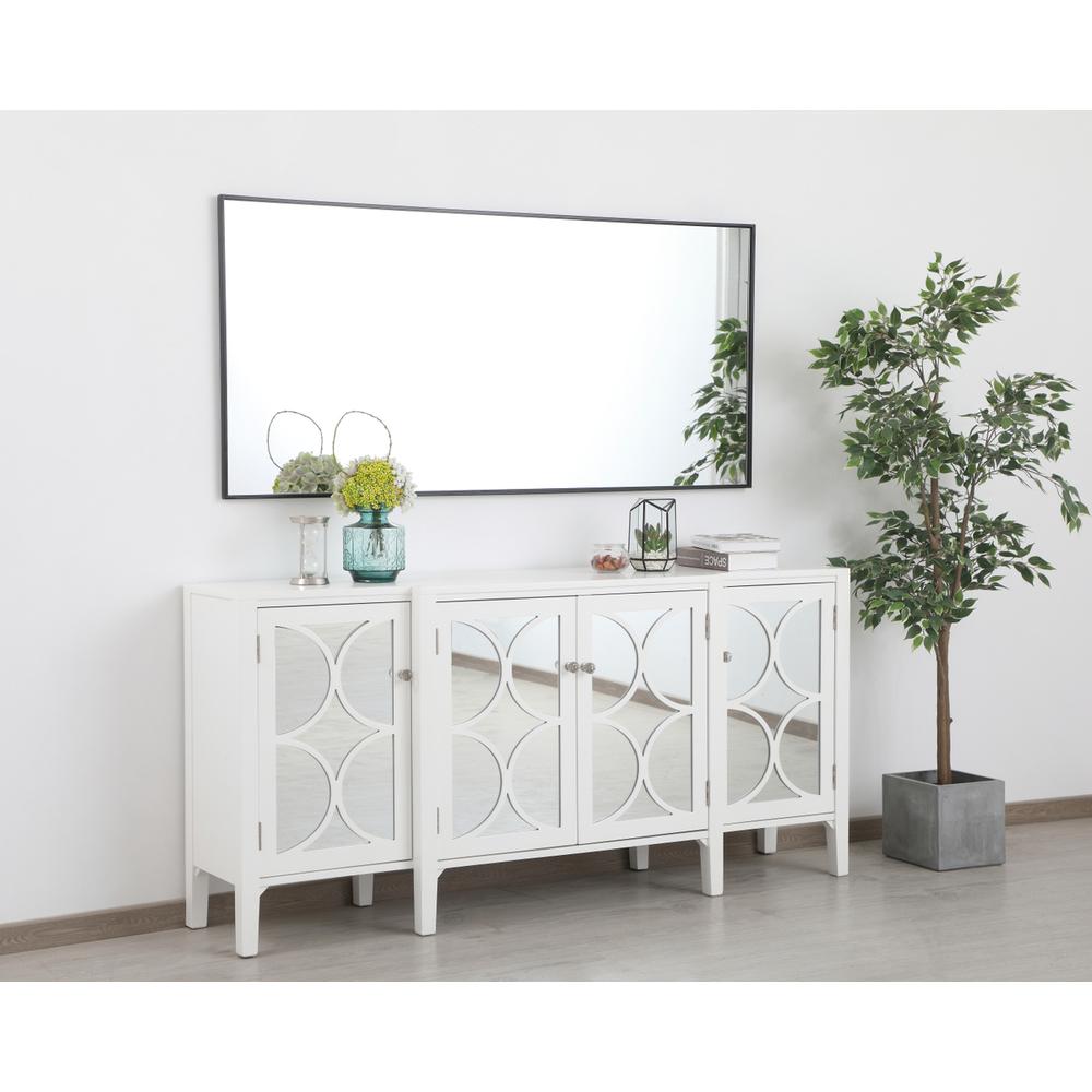 Metal frame rectangle mirror 30 inch in Black. Picture 8