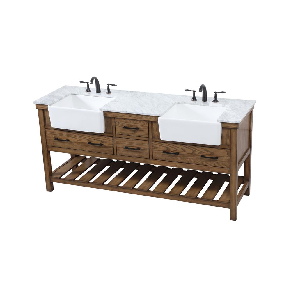 72 inch double bathroom vanity in driftwood. Picture 8