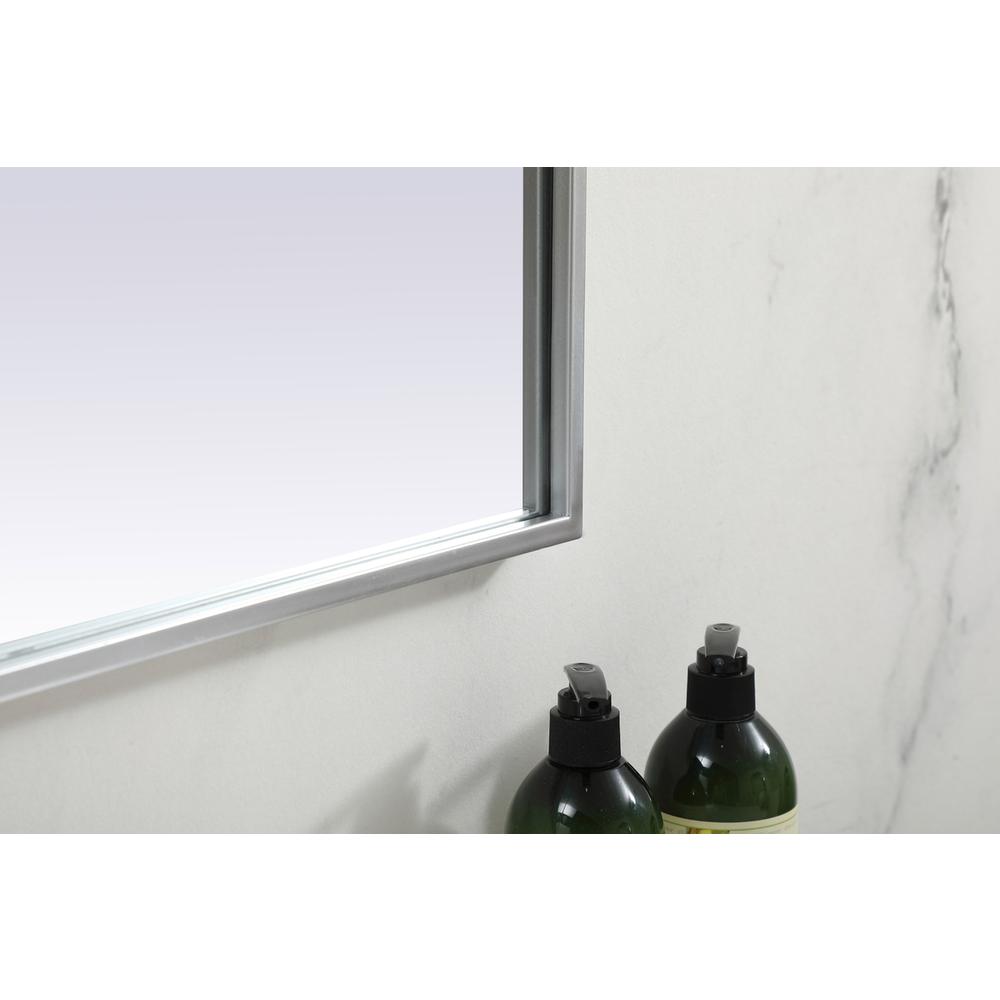 Metal Frame Arch Mirror 36x42 Inch in Silver. Picture 6
