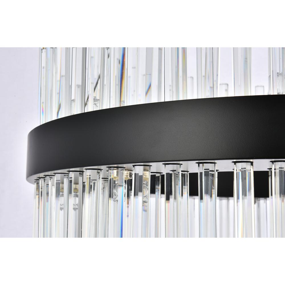 Dallas 25 inch round crystal pendant in black. Picture 5