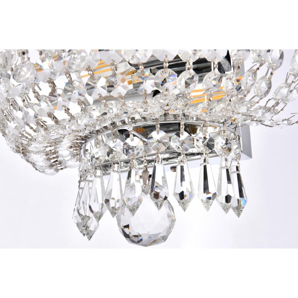 Century 2 light Chrome Wall Sconce Clear Royal Cut Crystal. Picture 3