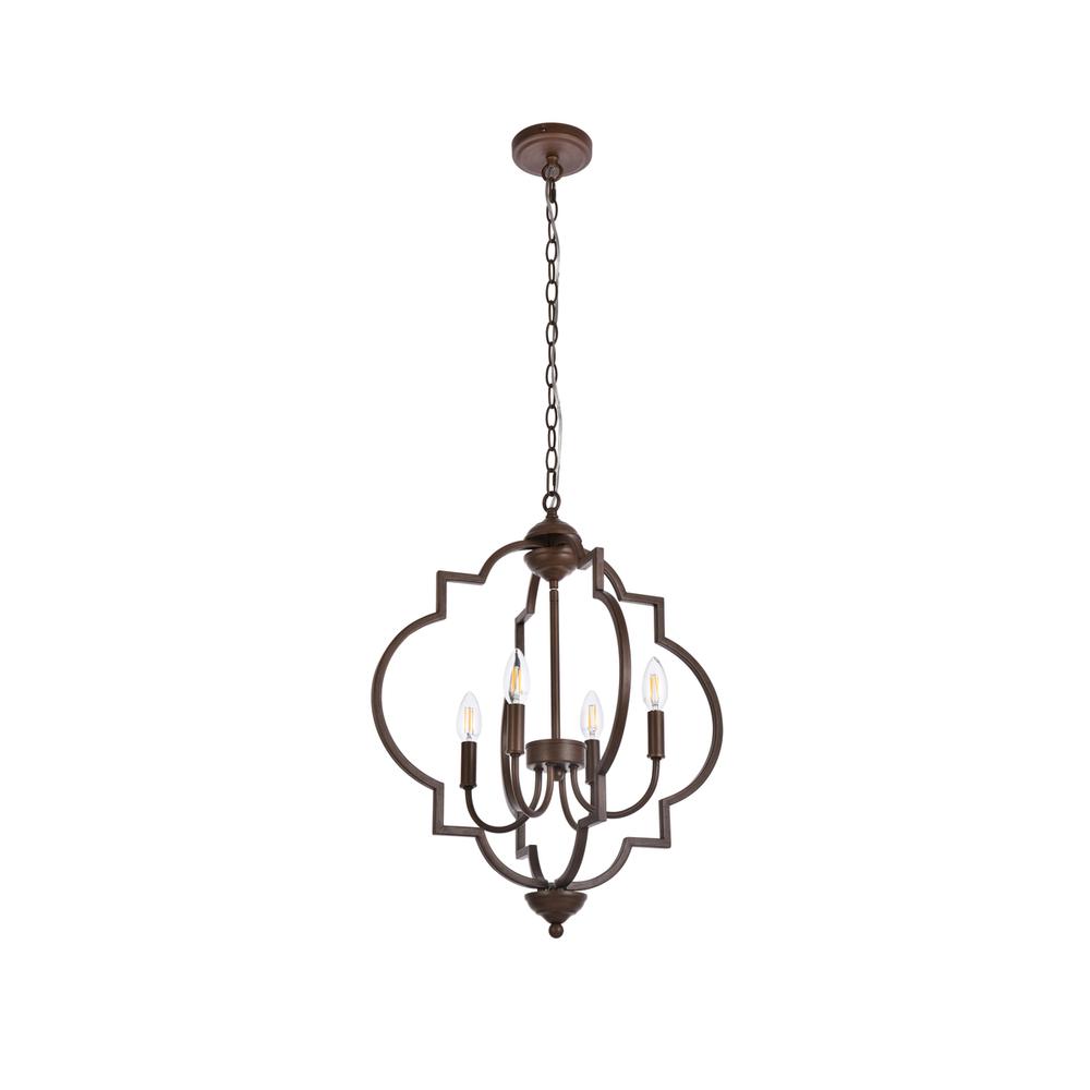 Sandara 4 lights pendant in weathered oak. Picture 6
